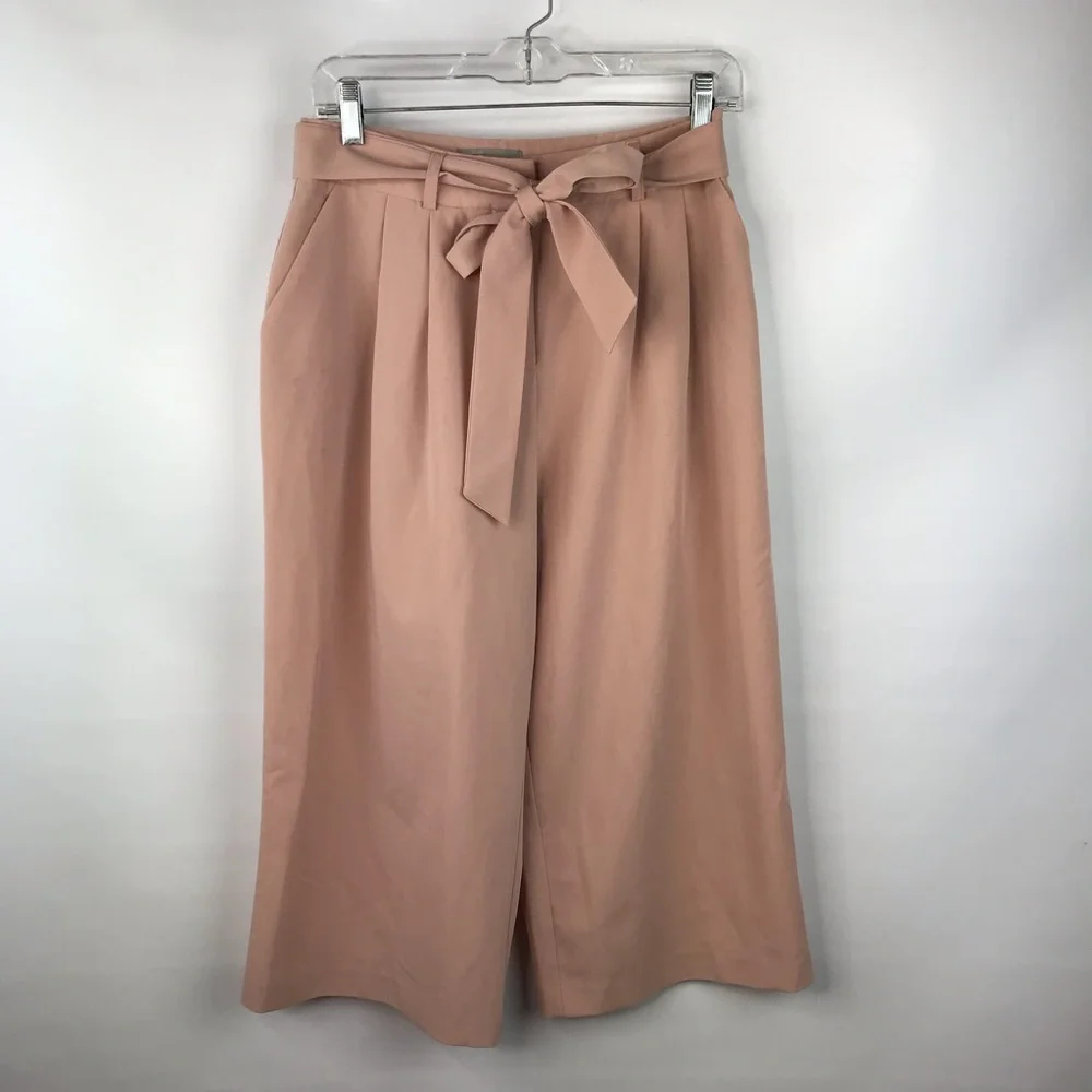 ASOS Pink Wide Leg Tie-Waist Culotte Pants - Picture 4 of 6